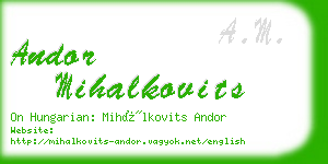 andor mihalkovits business card